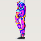 Leggings Motif de néon coloré vibrant (Gauche)