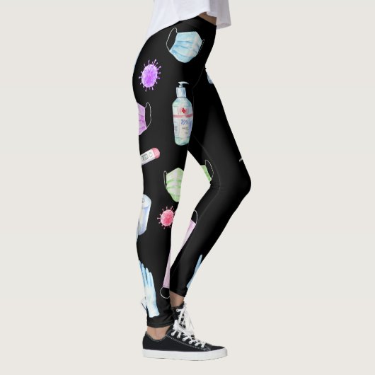 Leggings Motif de nettoyage du masque facial Covid 2020 de  (Droite)