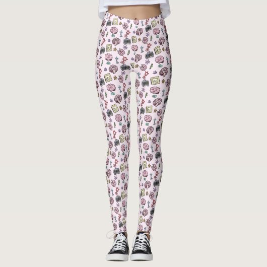 Leggings Motif de neurosciences mignon (Devant)