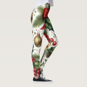 Leggings Motif de Noël à arc rouge sur fond blanc  (Droite)
