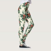 Leggings Motif de Noël avec Holly Feuilles et Red Berry (Droite)