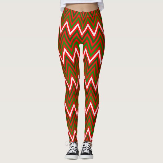Leggings Motif de Noël Chevron (Devant)
