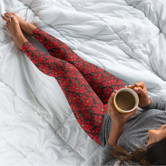 Leggings Motif de Noël des Fêtes Rouges
