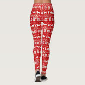 Leggings Motif de Noël des silhouettes de chien d'or (Dos)