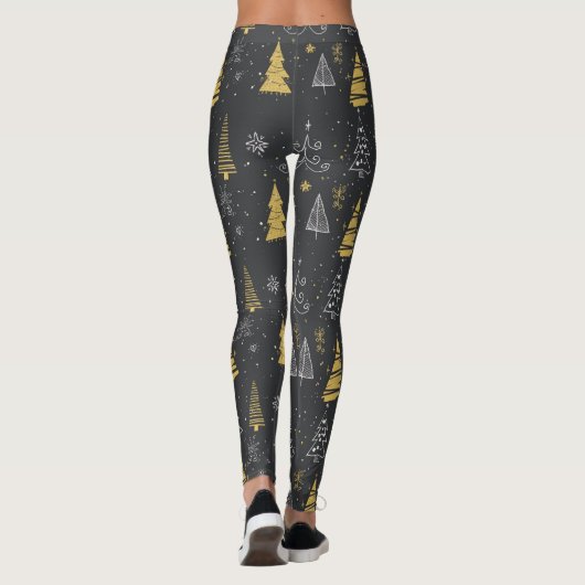 Leggings Motif de Noël dessiné à la main (Dos)
