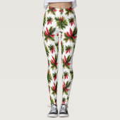 Leggings Motif de Noël et de verdure (Devant)