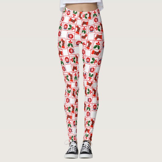 Leggings Motif de Noël festif (Devant)