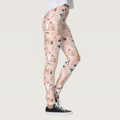 Leggings Motif de Noël rose mignon avec Père Noël (Droite)