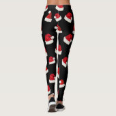 Leggings Motif de Noël Rouge Père Noël en noir (Dos)