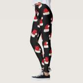 Leggings Motif de Noël Rouge Père Noël en noir (Gauche)