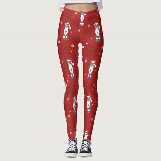 Leggings Motif de Noël Schnauzer (Devant)