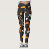 Leggings motif de note de musique (Devant)