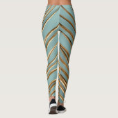 Leggings Motif de palme tropicale peint en or (Dos)
