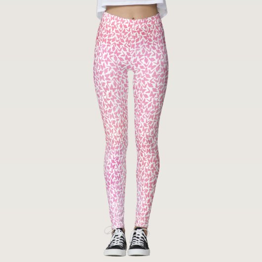 Leggings Motif de papillons d'aquarelle rose (Devant)