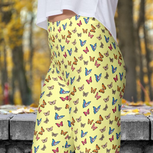 Leggings Motif de papillons jaunes colorés