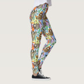 Leggings Motif de paresse d'aquarelle de bande dessinée (Droite)