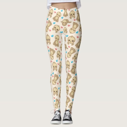 Leggings Motif De Parfums, Mignons Parfums, Coeurs (Devant)