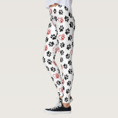 Leggings Motif De Pâtes, Pâtes Noires, Pâtes Rouges, Coeurs (Gauche)