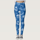 Leggings Motif de pâtisseries françaises | Classic Blue Swe (Devant)