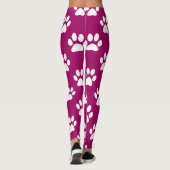 Leggings Motif de pattes blanches et magenta (Dos)
