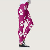 Leggings Motif de pattes blanches et magenta (Droite)