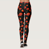 Leggings motif de pavot noir (Dos)