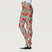 Leggings Motif de pavots et rayures (Gauche)