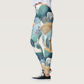 Leggings Motif de paysage pastel (Gauche)