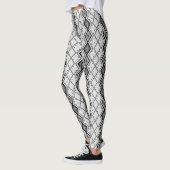 Leggings Motif de peau de serpent Abstrait noir et blanc (Gauche)