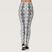 Leggings Motif de peau de serpent Abstrait noir et blanc (Dos)