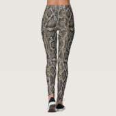 Leggings motif de peau de serpent brun | (Dos)