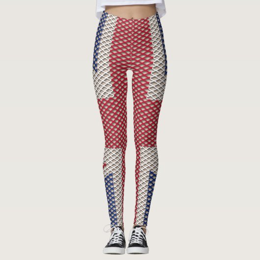 Leggings Motif de pêche du pavillon Union Jack (Devant)