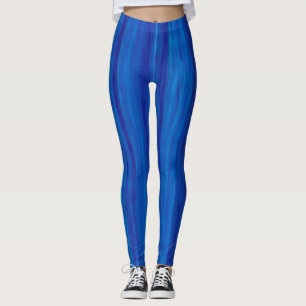 Leggings Motif de peinture Abstrait numérique Neon Blue
