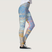 Leggings motif de peinture acrylique abstrait (Droite)