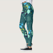 Leggings Motif de peinture couleur vert mignon (Gauche)