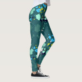 Leggings Motif de peinture couleur vert mignon (Droite)