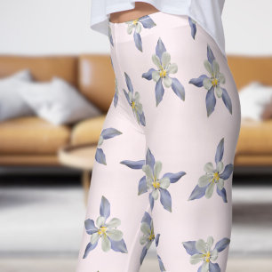Leggings Motif de pétales floraux blanc délicieux