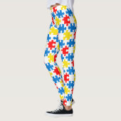 Leggings Motif de pièce de puzzle couleur vive (Gauche)