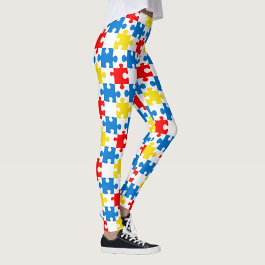Leggings Motif de pièce de puzzle couleur vive (Droite)