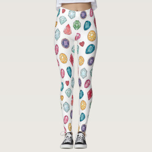 Leggings Motif de pierre précieuse colorée (3)