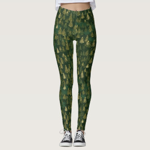 Leggings Motif de pin vert