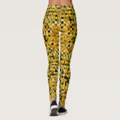 Leggings Motif de Pixel Jaune Orange Vert Noir (Dos)