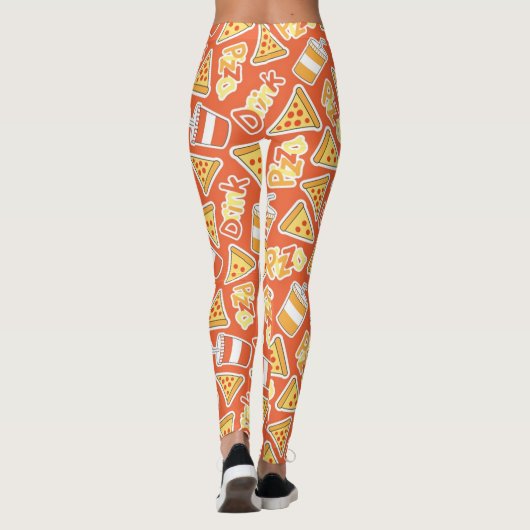 Leggings Motif De Pizza Et Boissons (Dos)