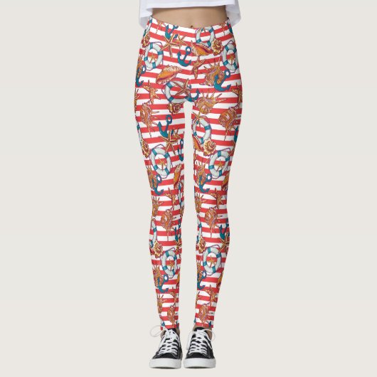 Leggings Motif de plage branché (Devant)