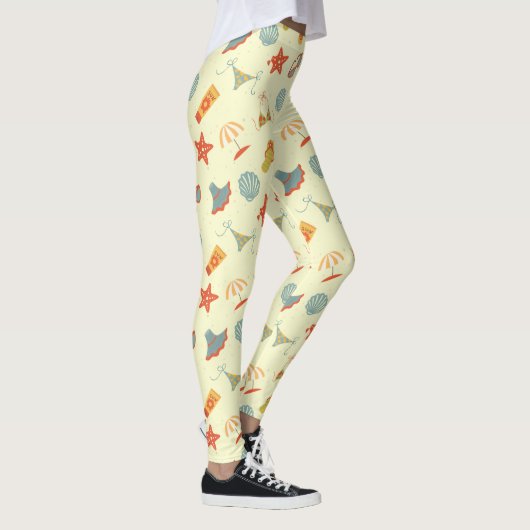 Leggings Motif de plage d'été (Droite)