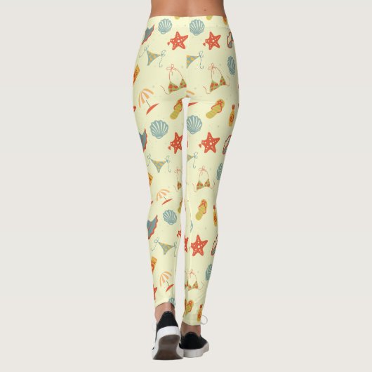 Leggings Motif de plage d'été (Dos)