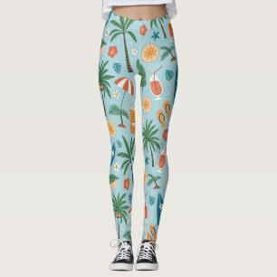 Leggings Motif de plage d'été tropical (2)