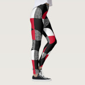 Leggings Motif de plaid géométrique noir, rouge, blanc. (Droite)
