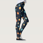 Leggings Motif de planète spatiale colorée (Droite)