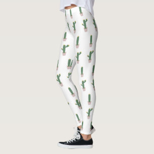Leggings Motif de Plante de Cactus Cute